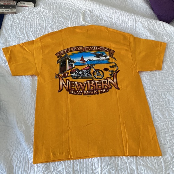 Harley-Davidson tee shirt Mens Large Yellow - Picture 6 of 8